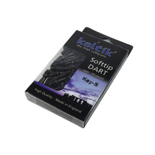 Keltik Softdart Spitzen Tips Key-S 100 Stück schwarz