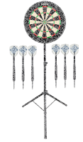Keltik Steeldart Komplettset mit Board, Ständer, Matte & Pfeilen
