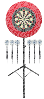 Keltik Dart Komplettset: Profi Dartboard, Pfeile, Matte, Ring & Ständer