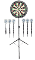 Keltik Steeldart Set mit Dartboard, 2 Dartsets und...