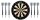 Keltik Steeldart Set mit Dartboard, 2 Dartsets und Ständer